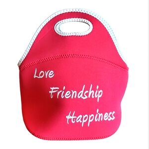 Gourmet lunch bag, lightweight space saver,‎ stretchy lunch bag, neoprene Red